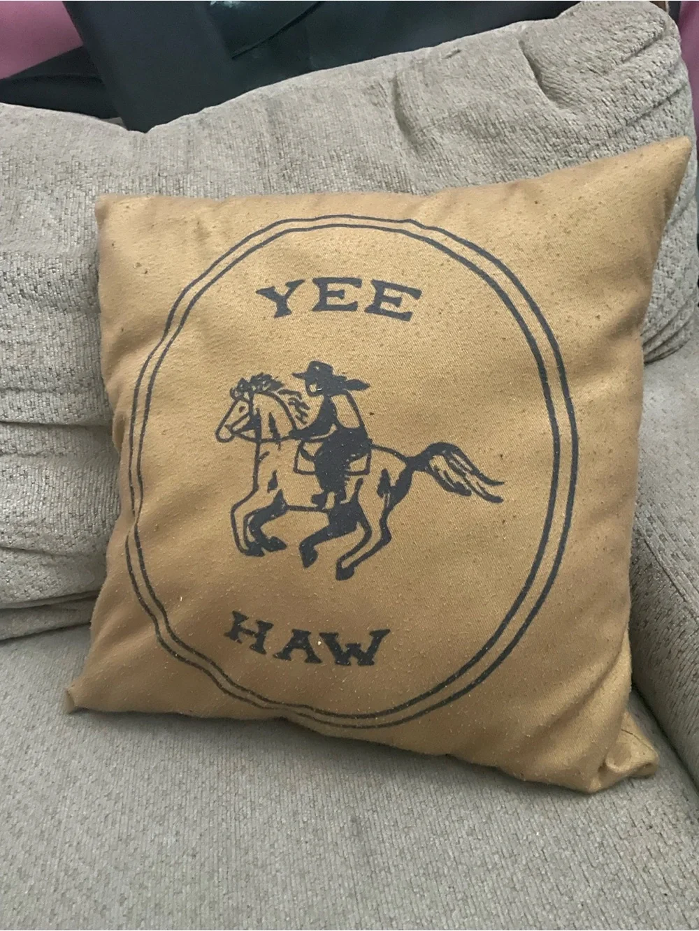 Yee Haw Society6  Gold /Dark Mustard/Custard Yellow Throw Pillow/ 12 X12